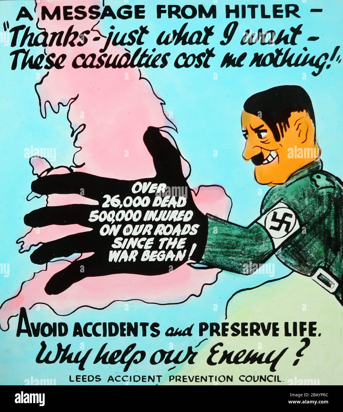 Botschaft zur öffentlichen Sicherheit im Kino, vierziger Jahre Stockfoto