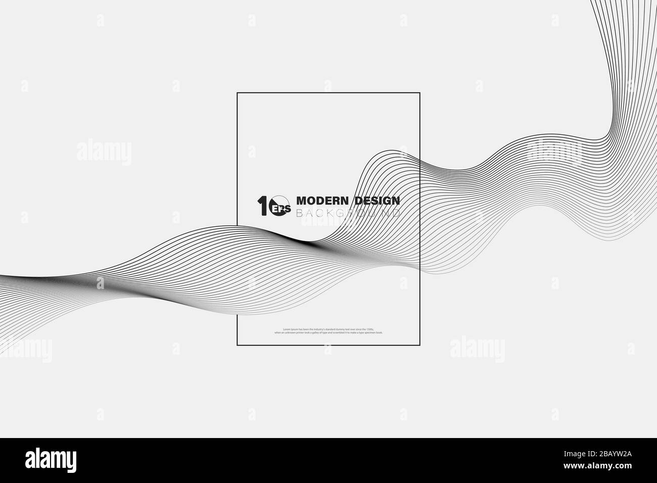 Abstraktes schwarzes Wellenlinienmuster mit trendigen Präsentationshintergrund. Dekorieren für Werbung, Poster, Grafiken, Vorlagendesign, Druck. Illustrationsvektor eps1 Stock Vektor