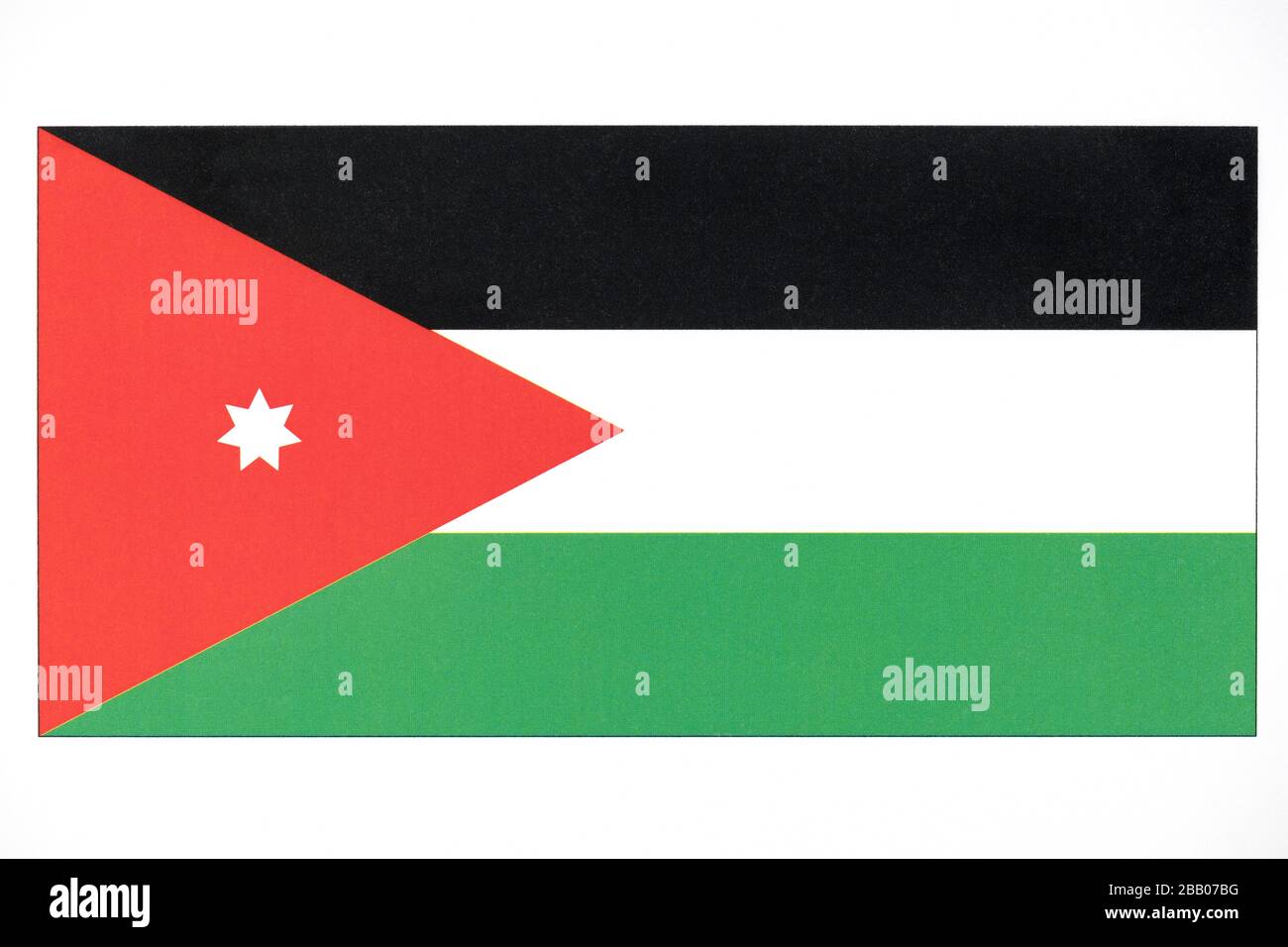 Nationalflagge von Jordanien. Stockfoto