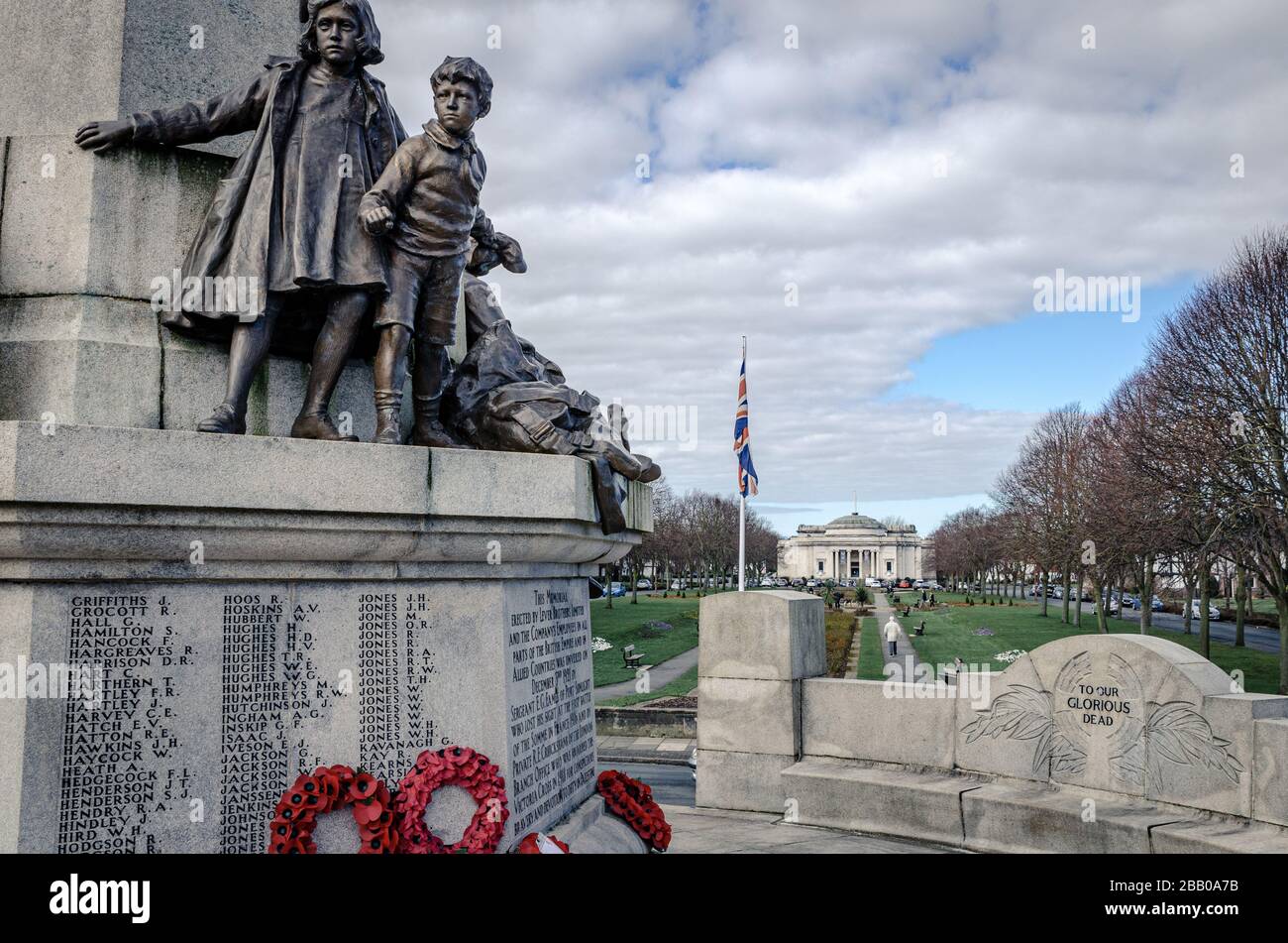 Port Sunlight Great Wars Denkmal für William Lever's Mitarbeiter Port Sunlight Merseyside Wirral England UK Stockfoto