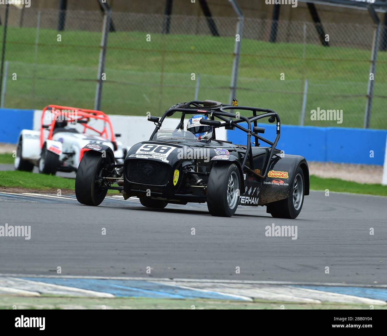 Simon Ledger, Mel Taylor, Caterham Superlight 2000, Magnificent Sevens, Classic Sports Car Club, CSCC, Late Summer Race Meeting, Donington Park, Sunda Stockfoto