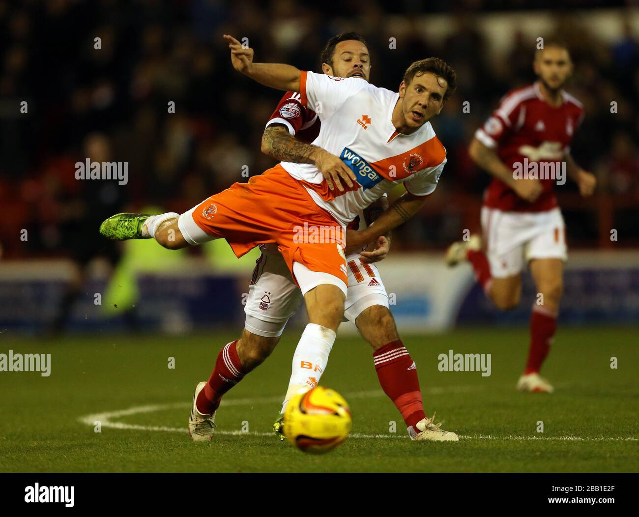 Andy Reid von Nottingham Forest und Dan Gosling von Blackpool Stockfoto