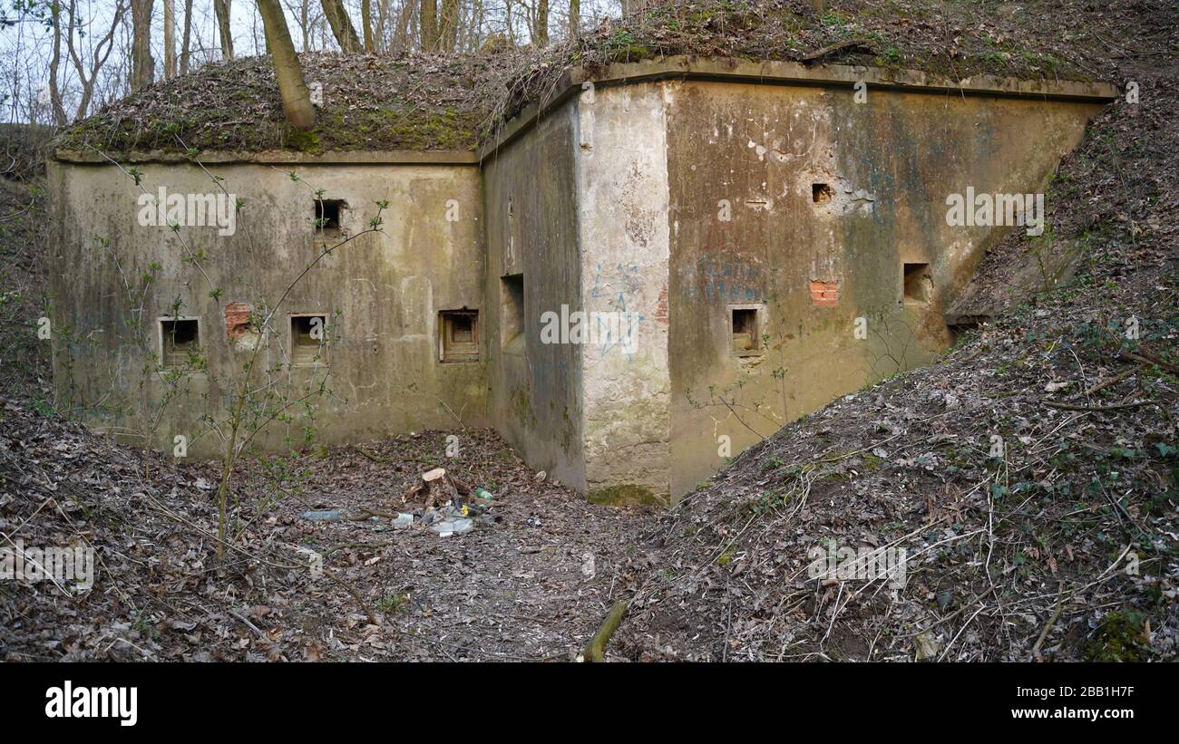 Fort - österreichische Hochburg - erster Weltkrieg - unterirdisch - Krakow Mistrzejowice - Nowa Huta Stockfoto