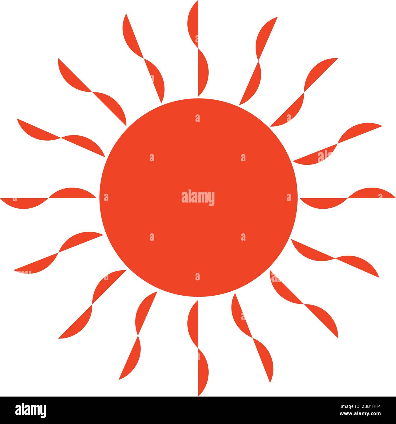 Flaches Sonnensymbol. Sommerpiktogramm. Symbol für Sonnenlicht. Darstellung des Stock-Vektors auf weißem Hintergrund isoliert. Stock Vektor