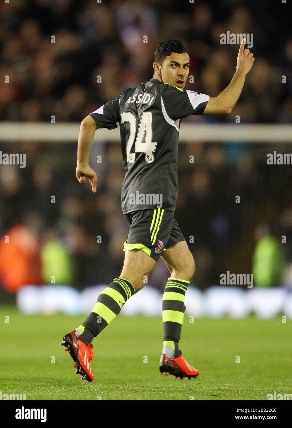 Das Oussama Assaidi von Stoke City feiert das Torspiel gegen Birmingham City Stockfoto