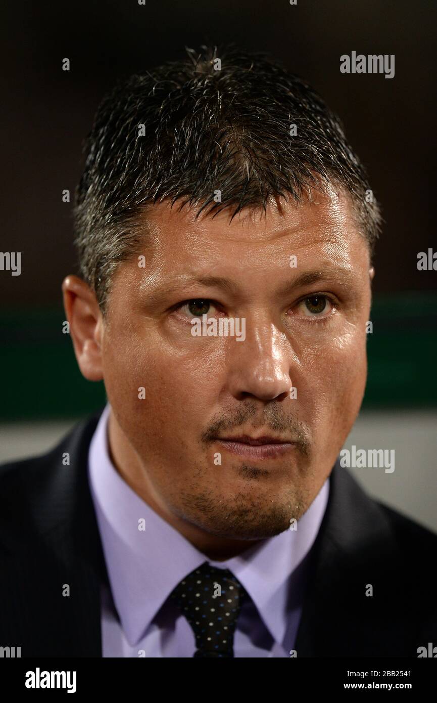 Bulgarien Cheftrainer Lyubolav Penev Stockfoto