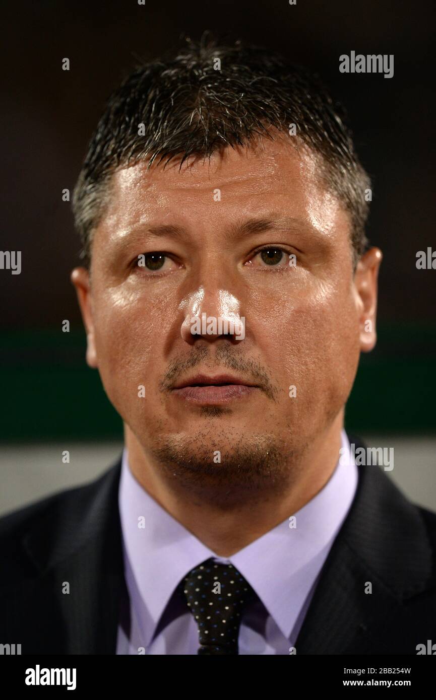 Bulgarien Cheftrainer Lyubolav Penev. Stockfoto