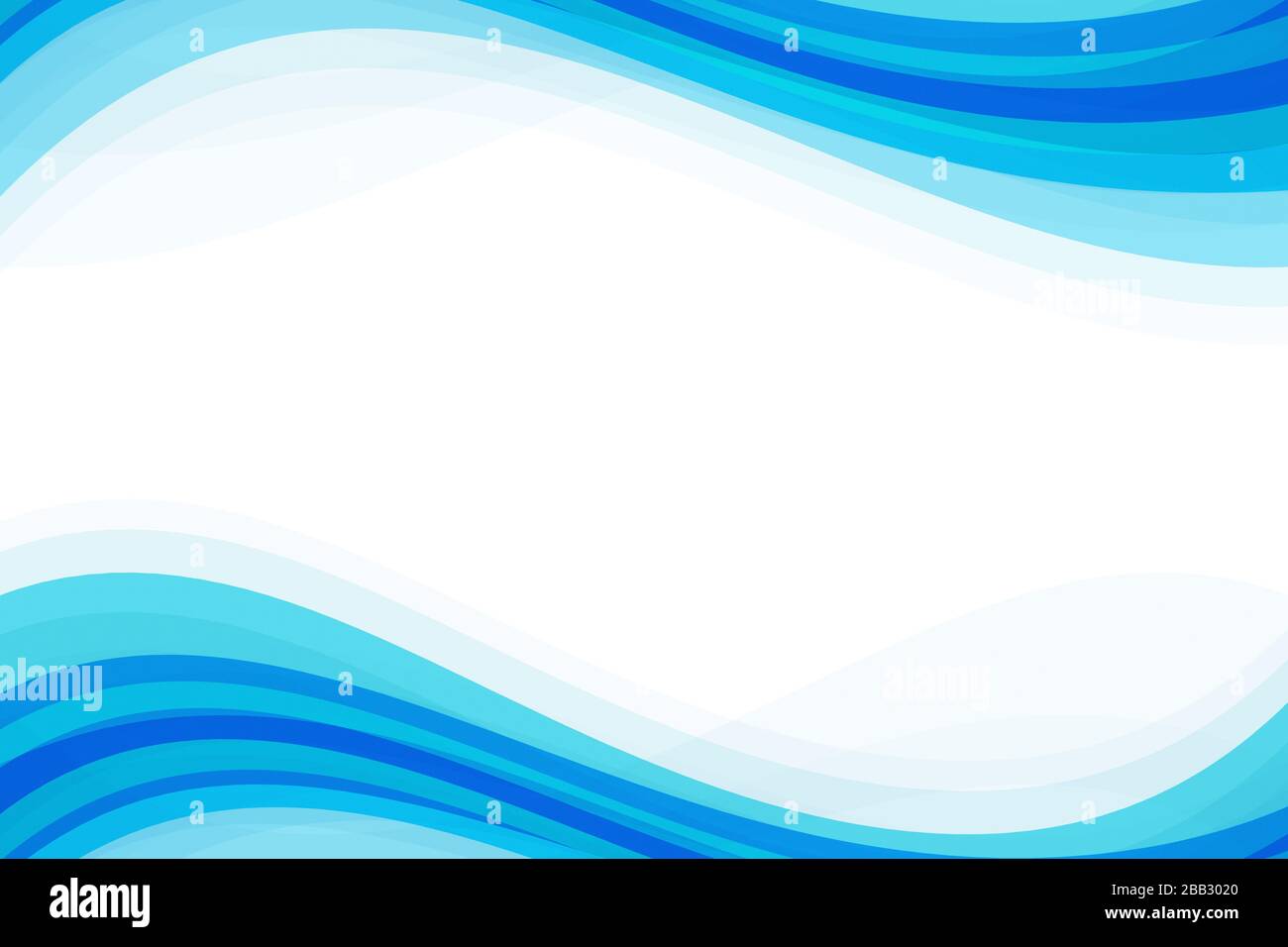 Sommerblaue Farbe Wasserwelle abstrakter oder natürlicher Hintergrund mit geschwungener Linie Stockfoto