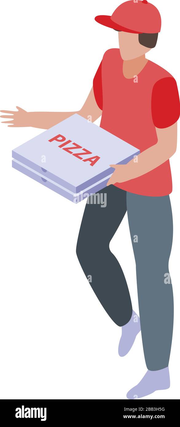 Symbol für die Zustellung von Pizza, isometrischer Stil Stock Vektor