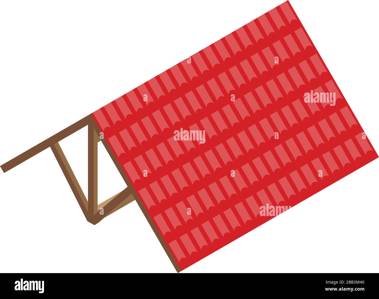 Rotes Dachsymbol, isometrischer Stil Stock Vektor