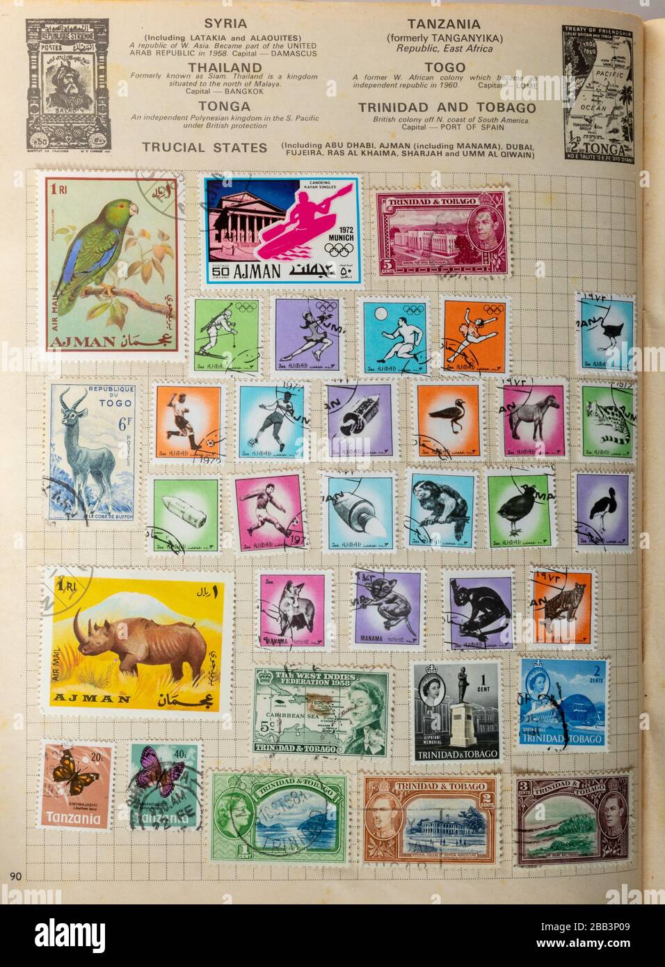 Stempelalbum, Briefmarken sammeln, Hobby, Hobbys, Philatelie Stockfoto