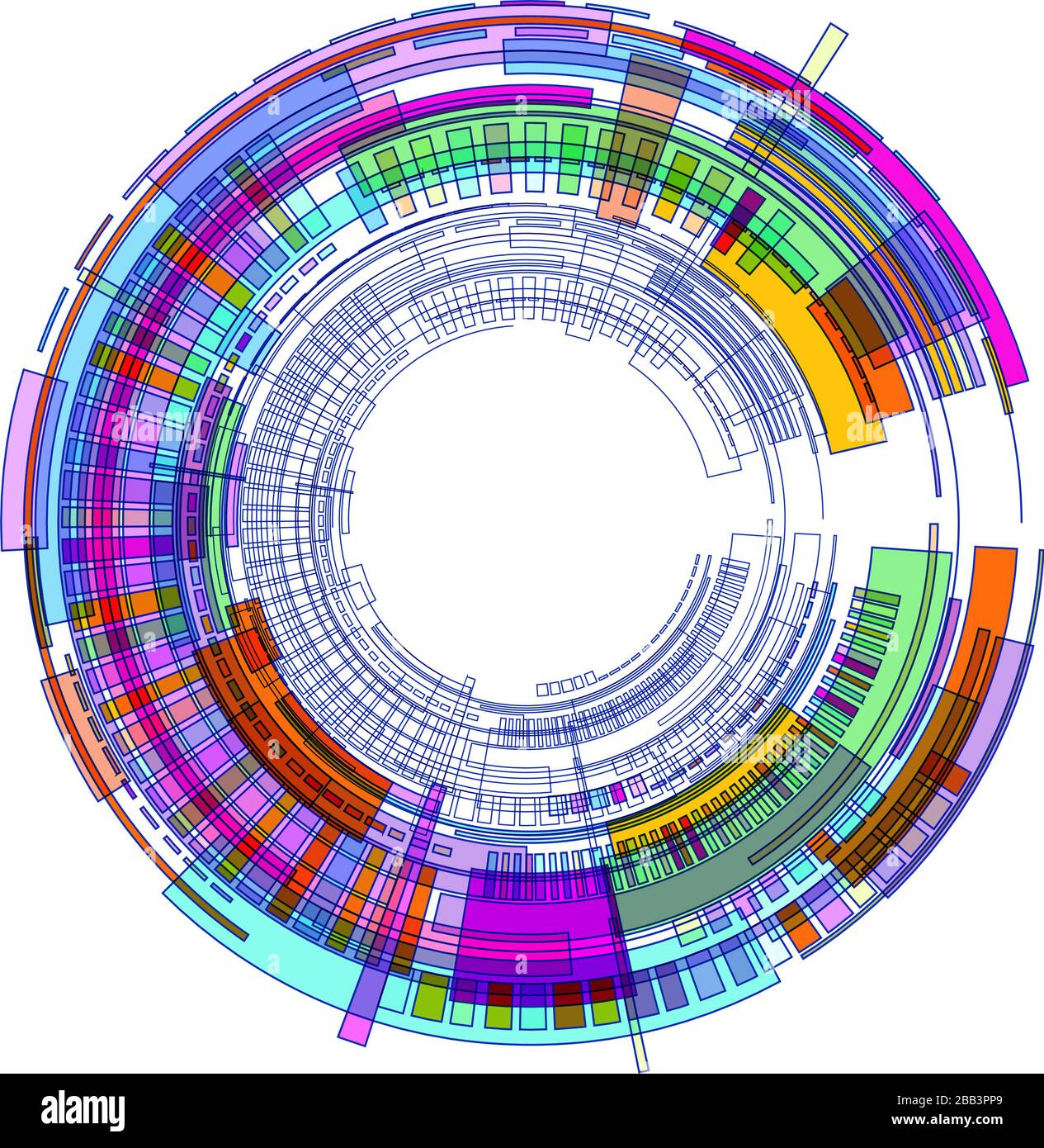 Kreis der farbigen geometrischen Formen Stock Vektor