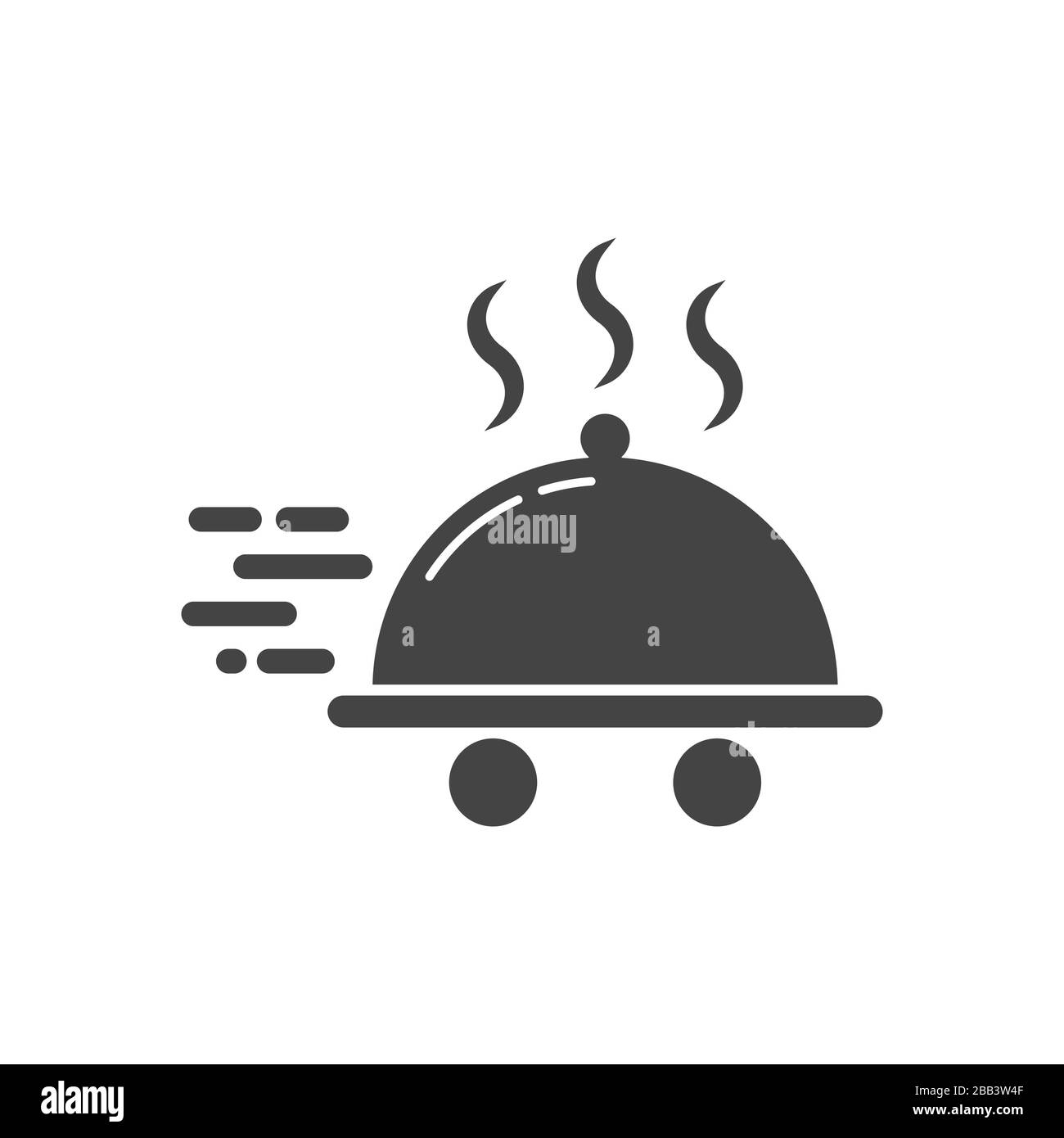 Symbol für die Lieferung von Lebensmitteln. Logotyp für die Lebensmittelzustellung. Vektorgrafiken in flacher Ausführung. EPS 10 Stock Vektor