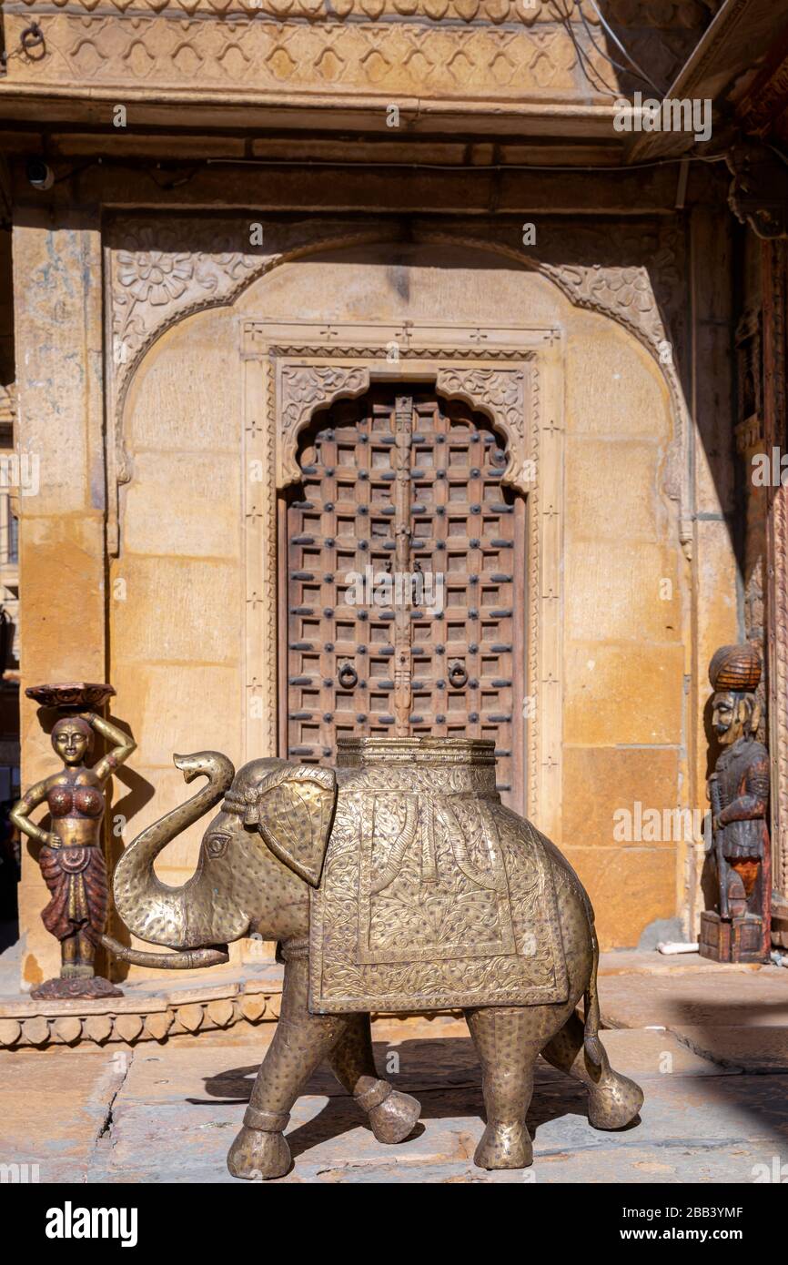 Antike Ausstellung, Jaisalmer, Rajasthan, Indien Stockfoto