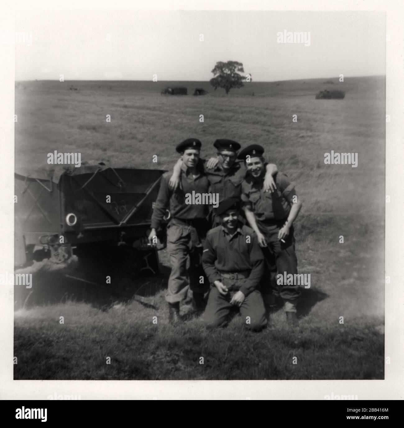 Soldaten der Territorialen Armee im Jahreslager der 1960er Jahre Stockfoto