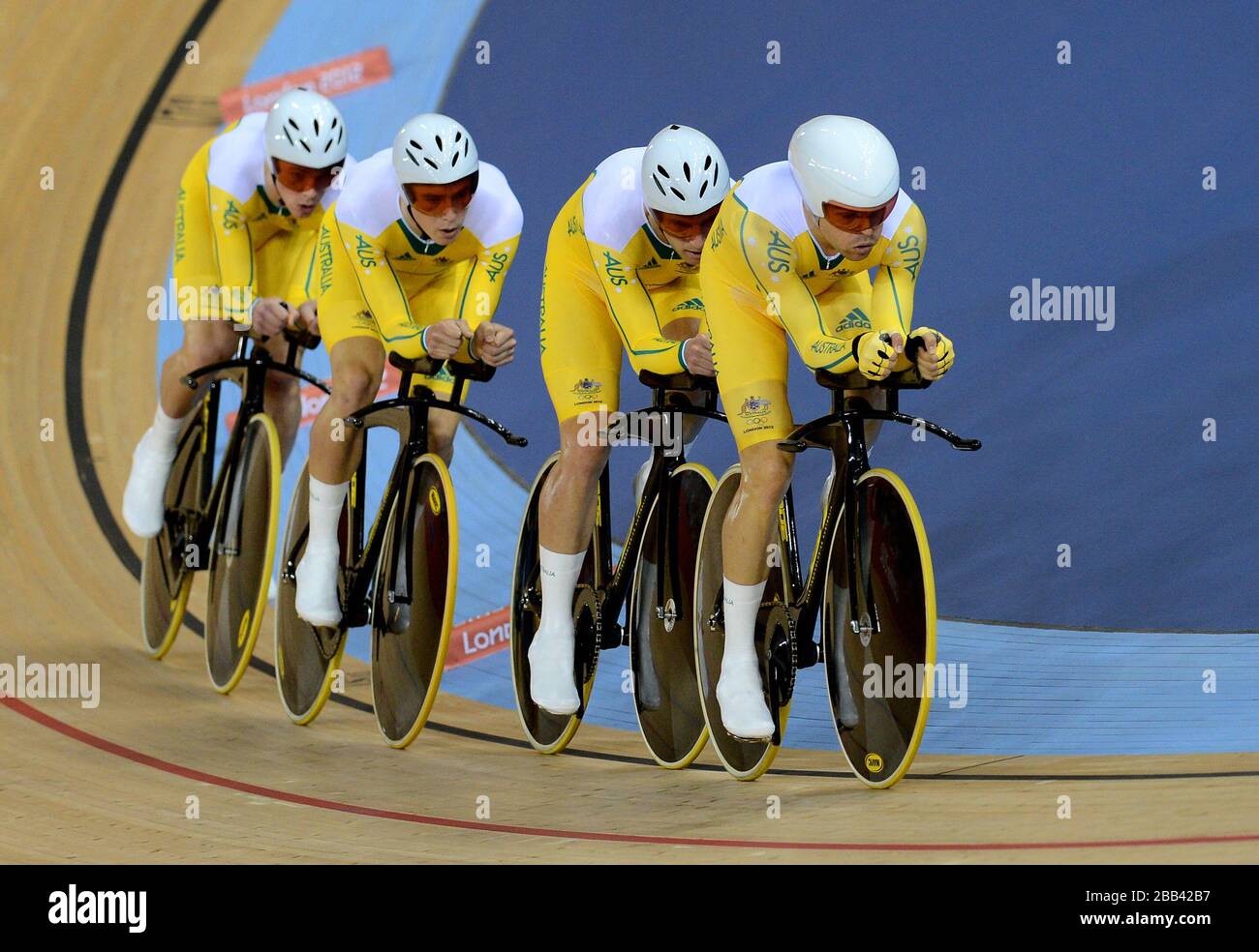 Australiens Jack Bobridge, Glenn O' Shea, Rohan Dennis und Michael Hepburn im Herrenteam Persuit Stockfoto