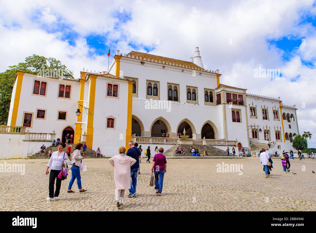 Sintra National Palace, ein UNESCO-Weltkulturerbe in Sintra, Portugal Stockfoto