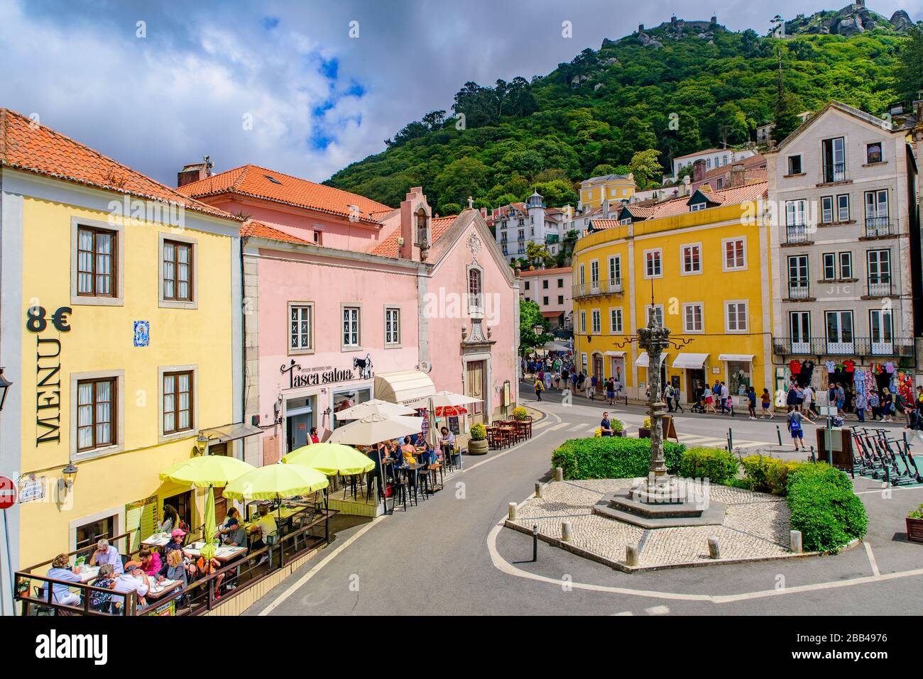 Blick auf die Stadt Sintra, eine Stadt in Lissabon, Portugal Stockfoto