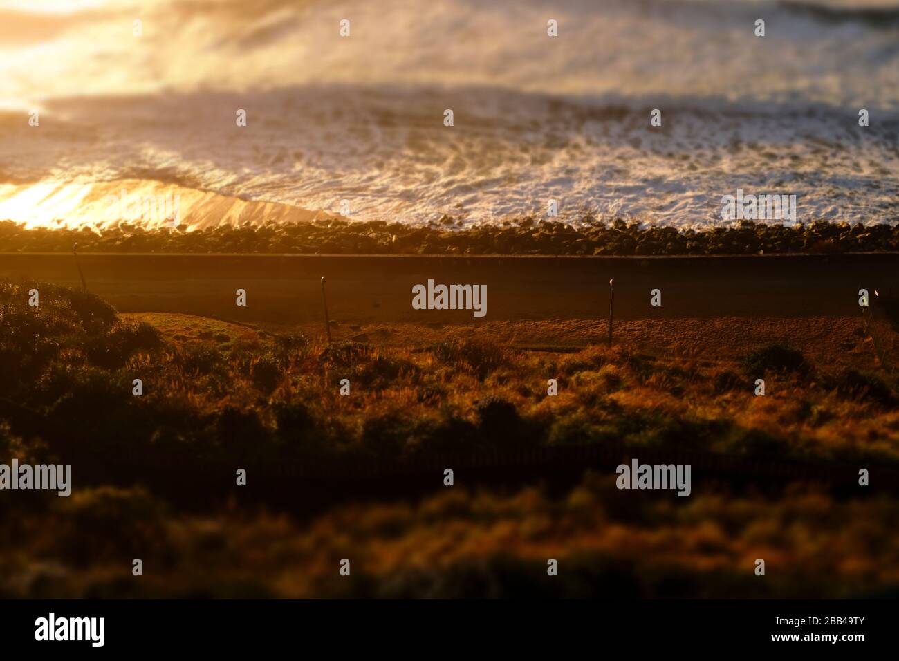 Plages de la Cote de Basques ist mit einem Kilometer der längste Strand von Biarritz zwischen der Villa Belza und dem Strand von Marbella. Stockfoto