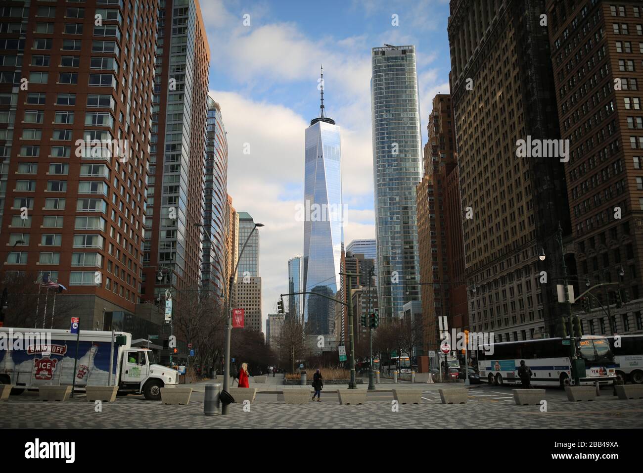 Ein World Trade Center Auf Straßenebene In New York Stockfoto