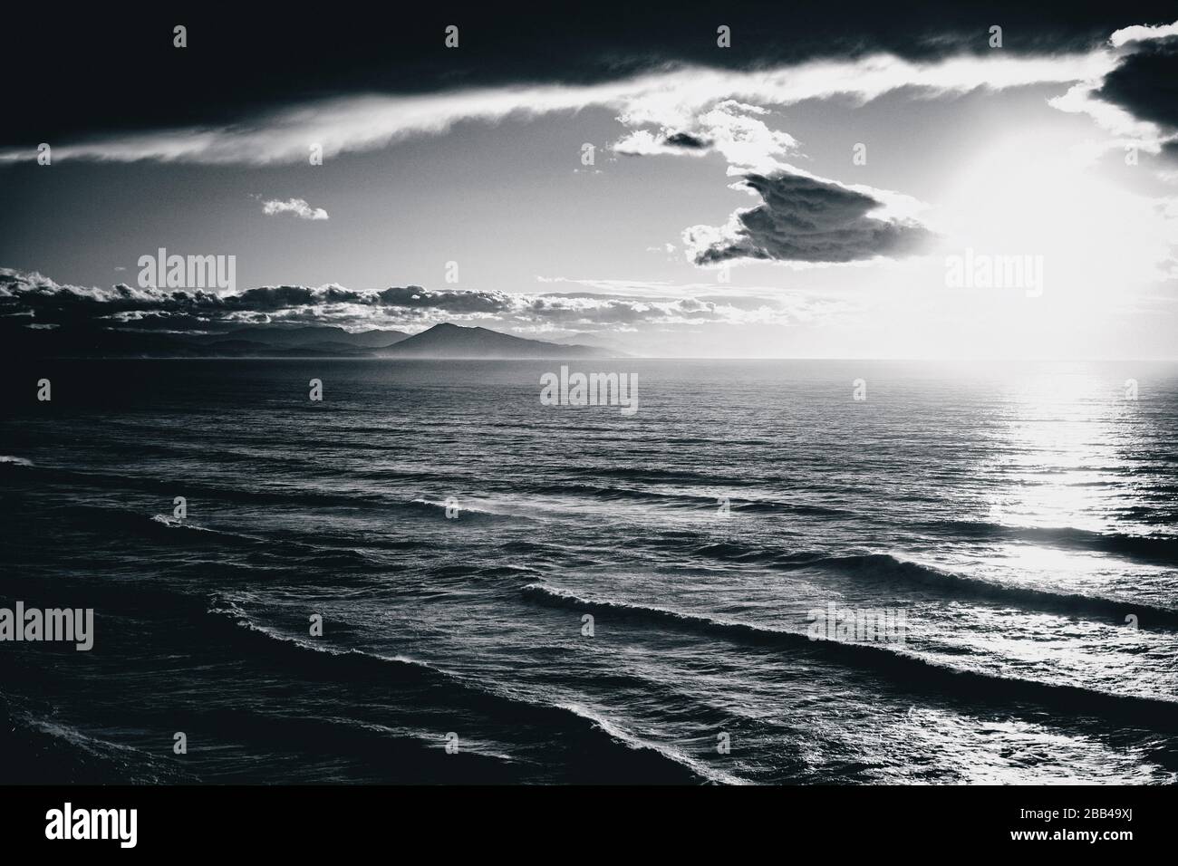 Plages de la Cote de Basques ist mit einem Kilometer der längste Strand von Biarritz zwischen der Villa Belza und dem Strand von Marbella. Stockfoto