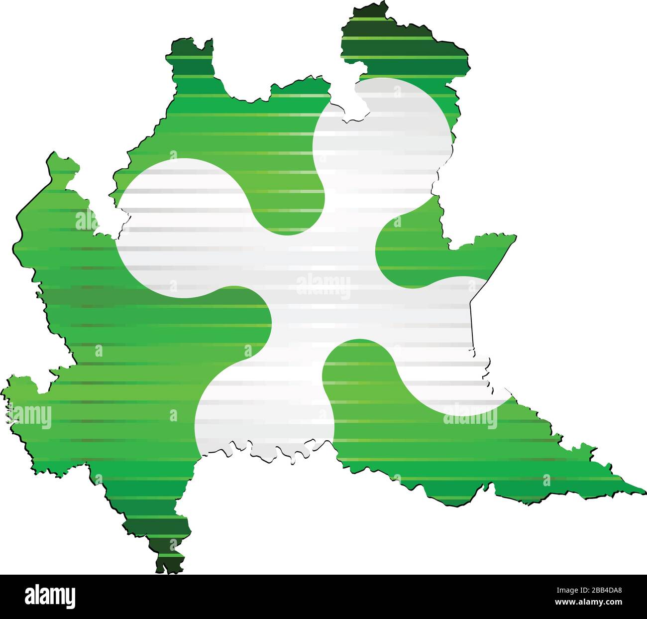 Glänzende Grunge Karte der Lombardei - Abbildung, dreidimensionale Karte der Lombardei Stock Vektor