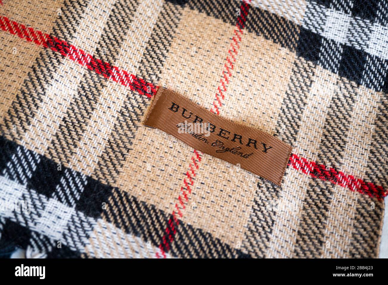Burberry-Schal. Gefälscht. Fälschung Stockfoto Burberry-Schal. Gefälscht. Fälschung Stockfoto