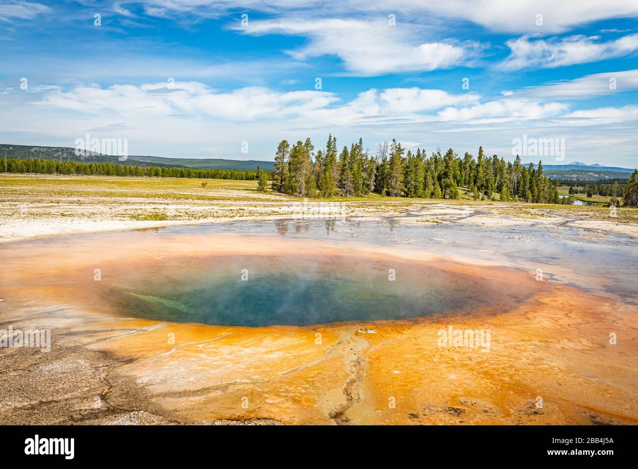 Firehole River im Yellowstone National Park in Wyoming. Stockfoto