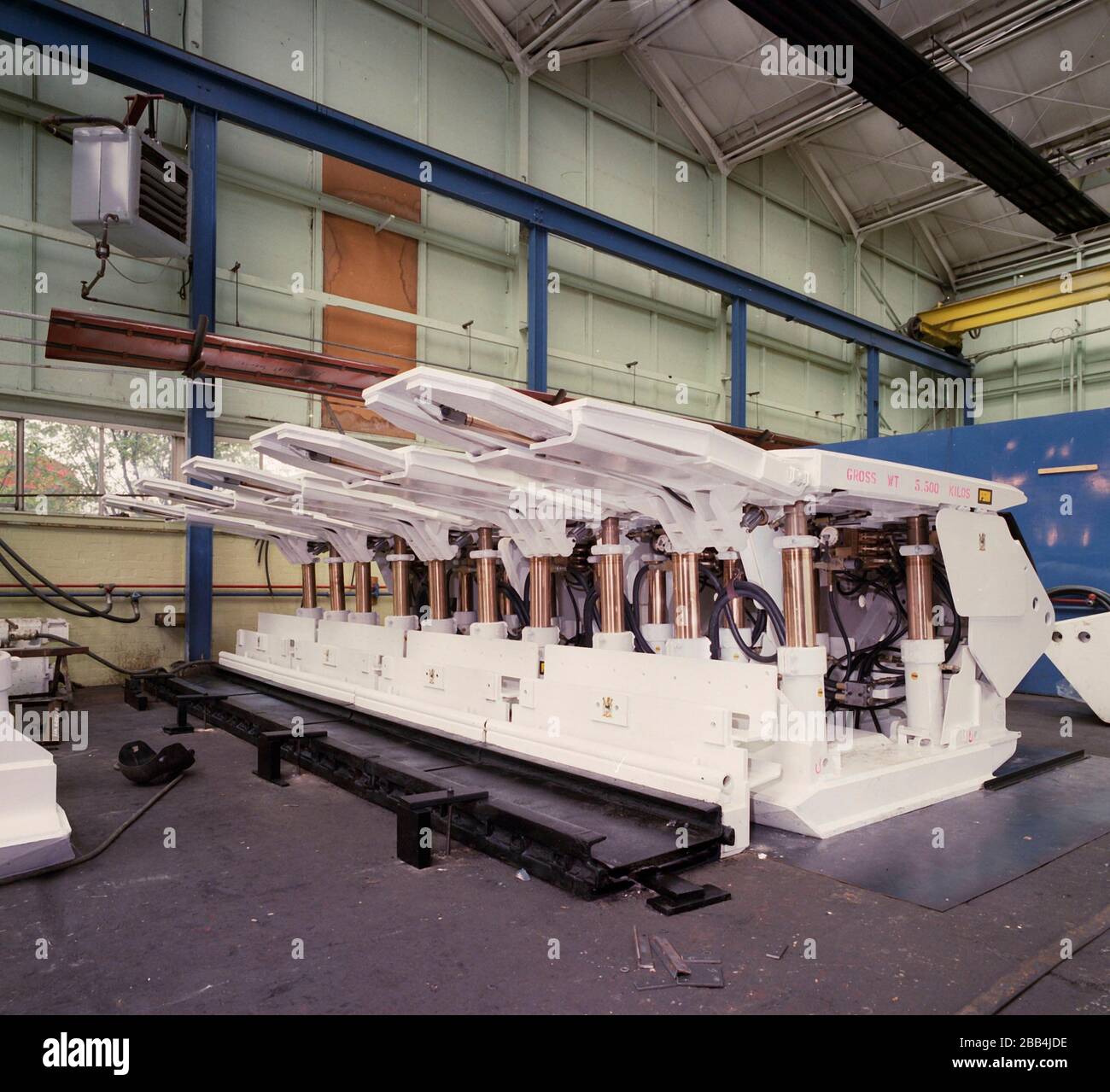 1982, unterirdische Hydraulikgruben-Requisiten für die Bergbauindustrie, Horbury Wakefield, West Yorkshire, Nordengland, Großbritannien Stockfoto