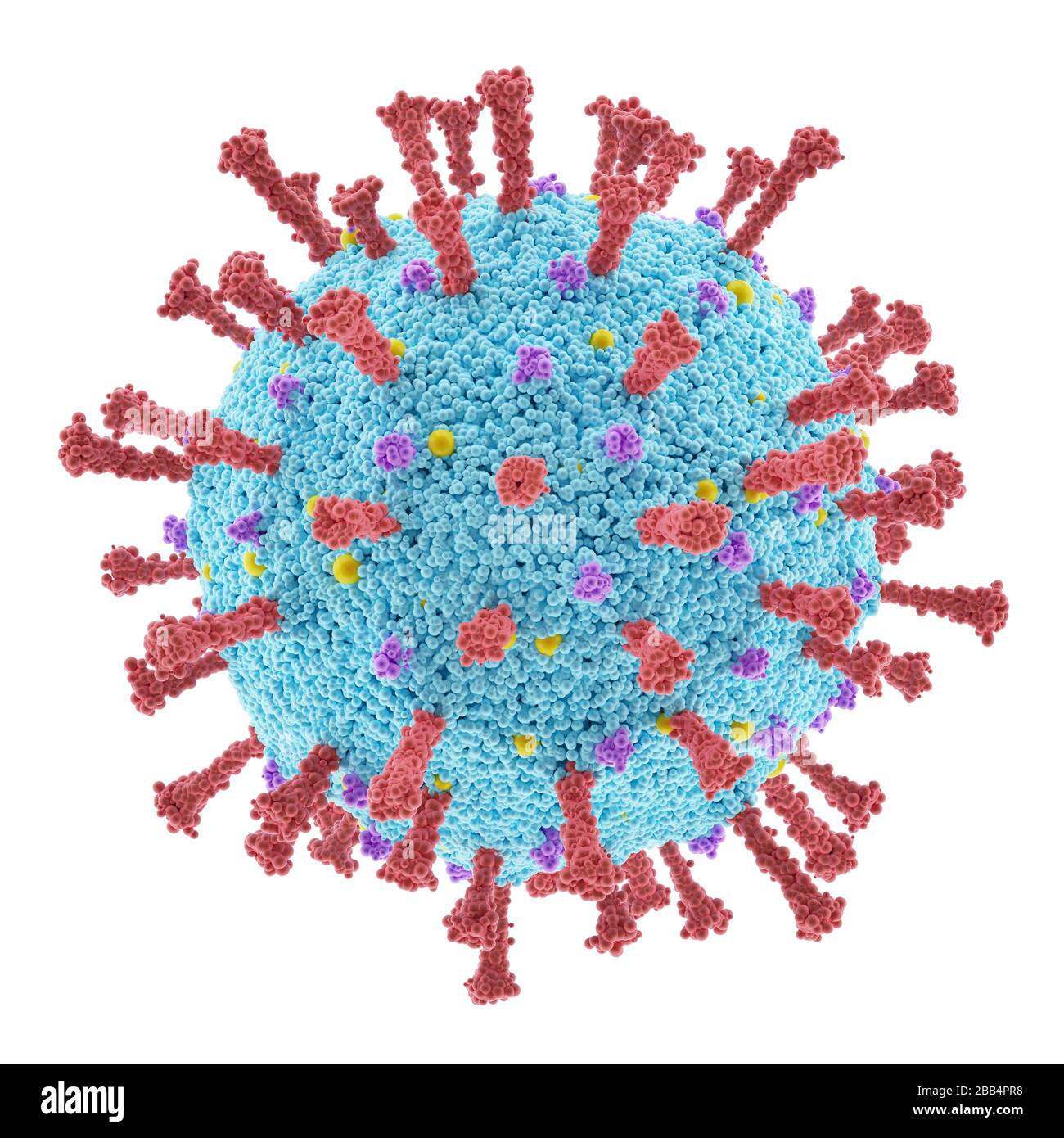 Virus konzeptionell mit Clipping-Pfad enthalten. Die Struktur eines Virus. Covid-19, Coronavirus, Influenza, HIV. Konzeptbild von Infektionskrankheiten. 3 Stockfoto