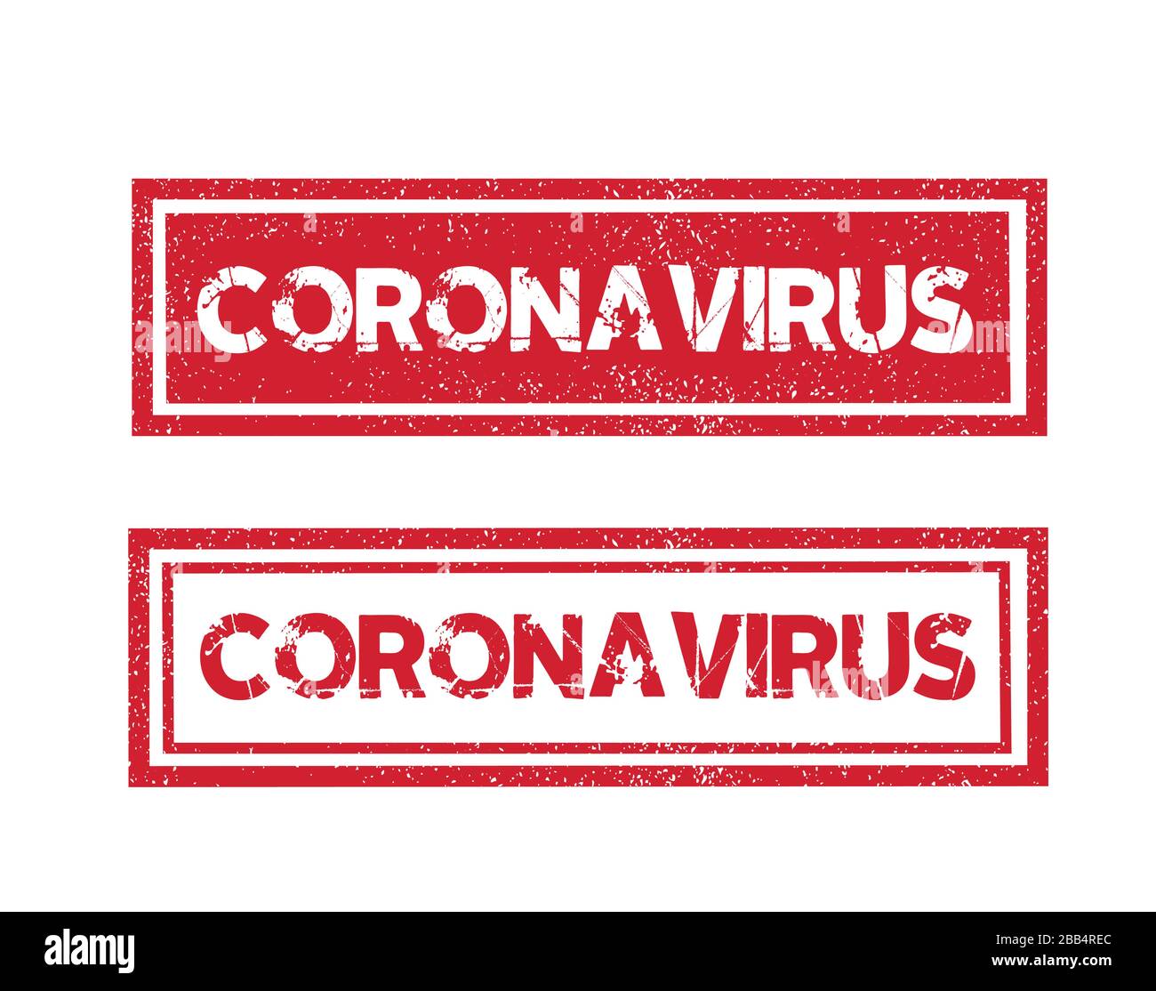 Vektor-Wort COVID-19 Coronavirus rote Tinte Stempel Siegel gefährliche Nachricht mit Grunge Effekt Stock Vektor