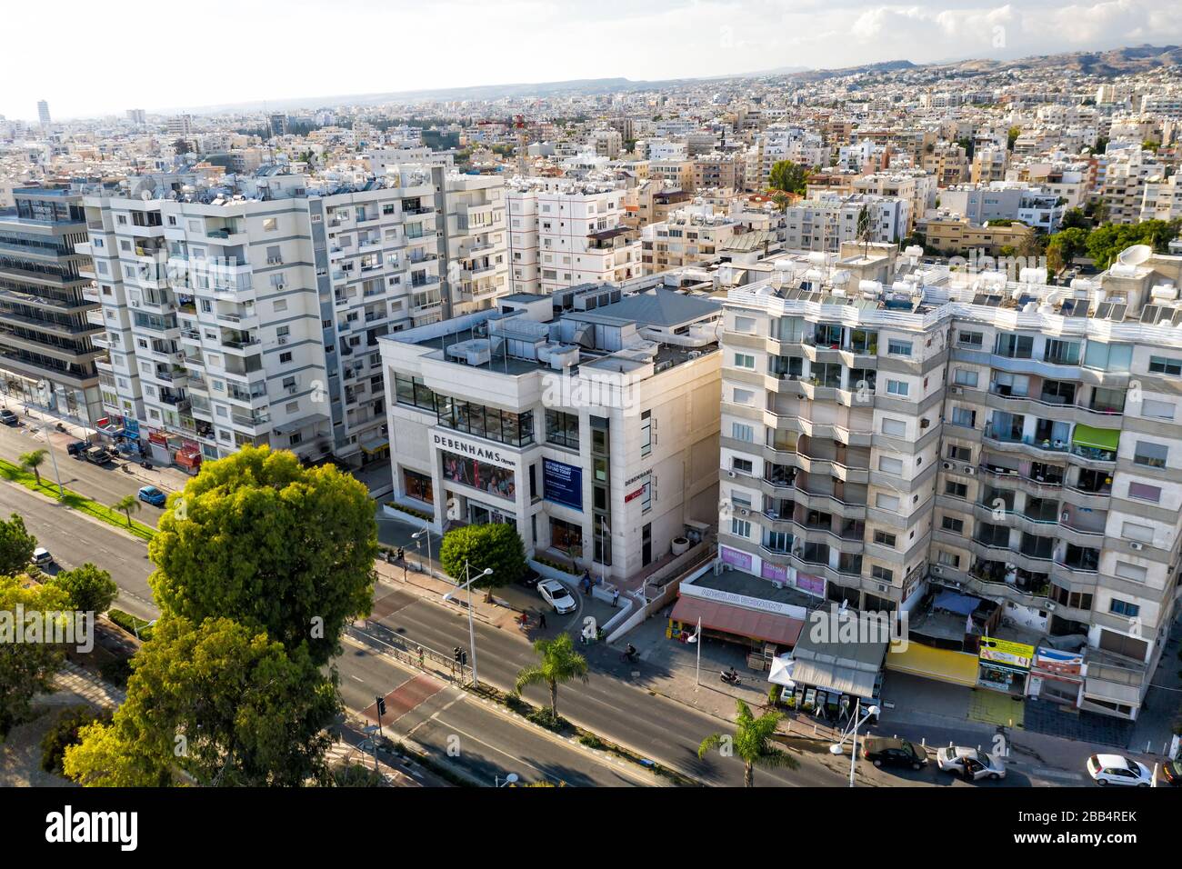 Limassol, Zypern - 10. Oktober 2019: Luftaufnahme der Region Neapolis Stockfoto