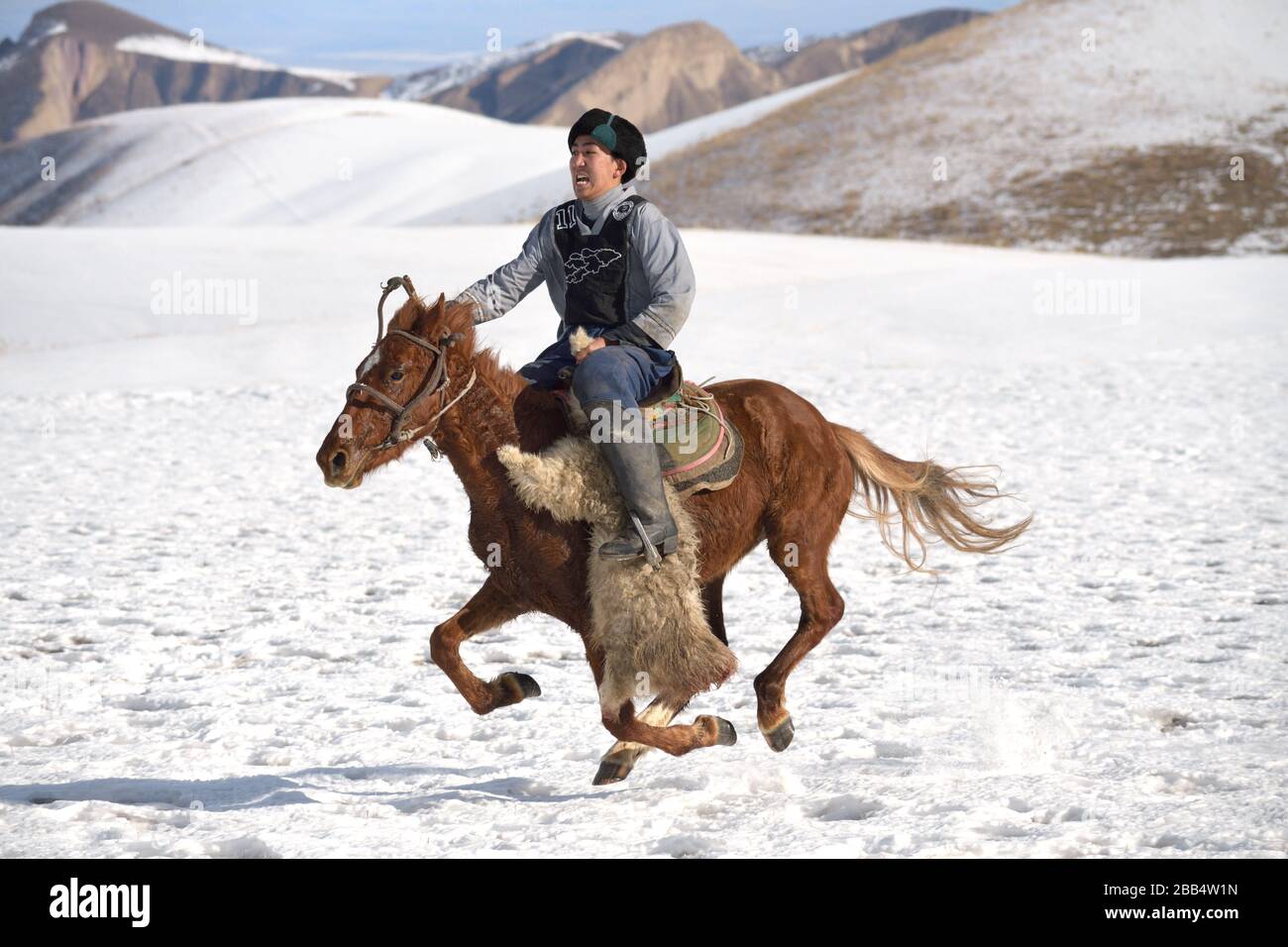 Das Kokboru-Spiel. Stockfoto