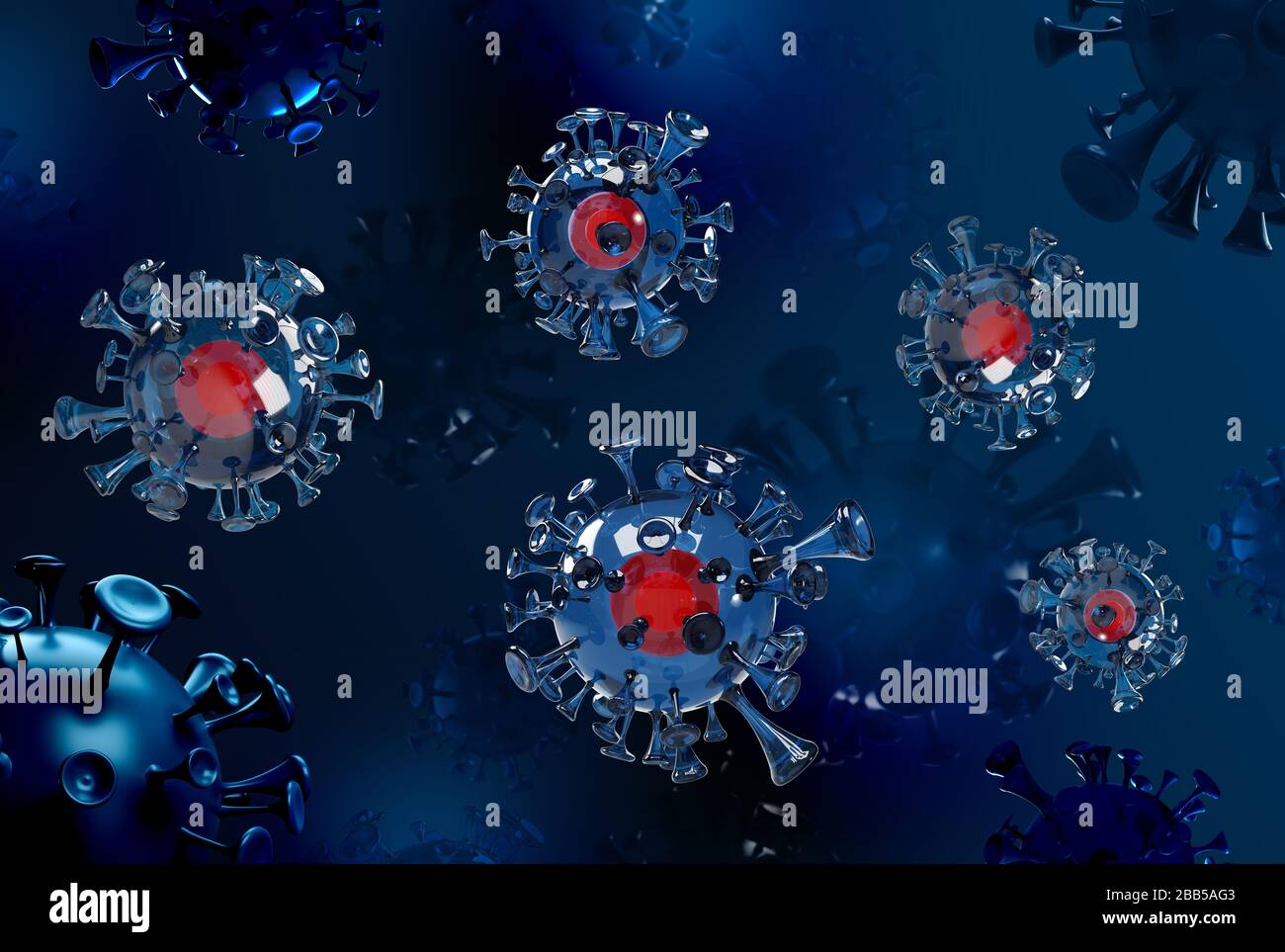 Abstract Science 3d Corona Virus Ausbruch Illustration Stockfoto