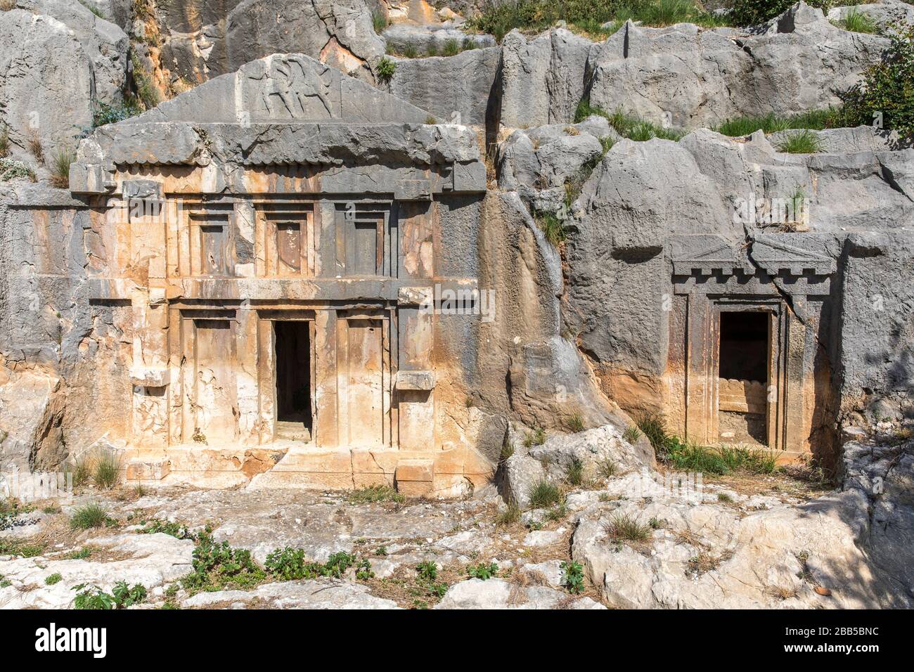 Antalya Myra Rock Tombs. Stockfoto