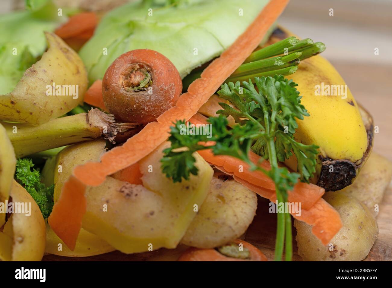 Bioabfälle in der Küche, close-up Stockfoto