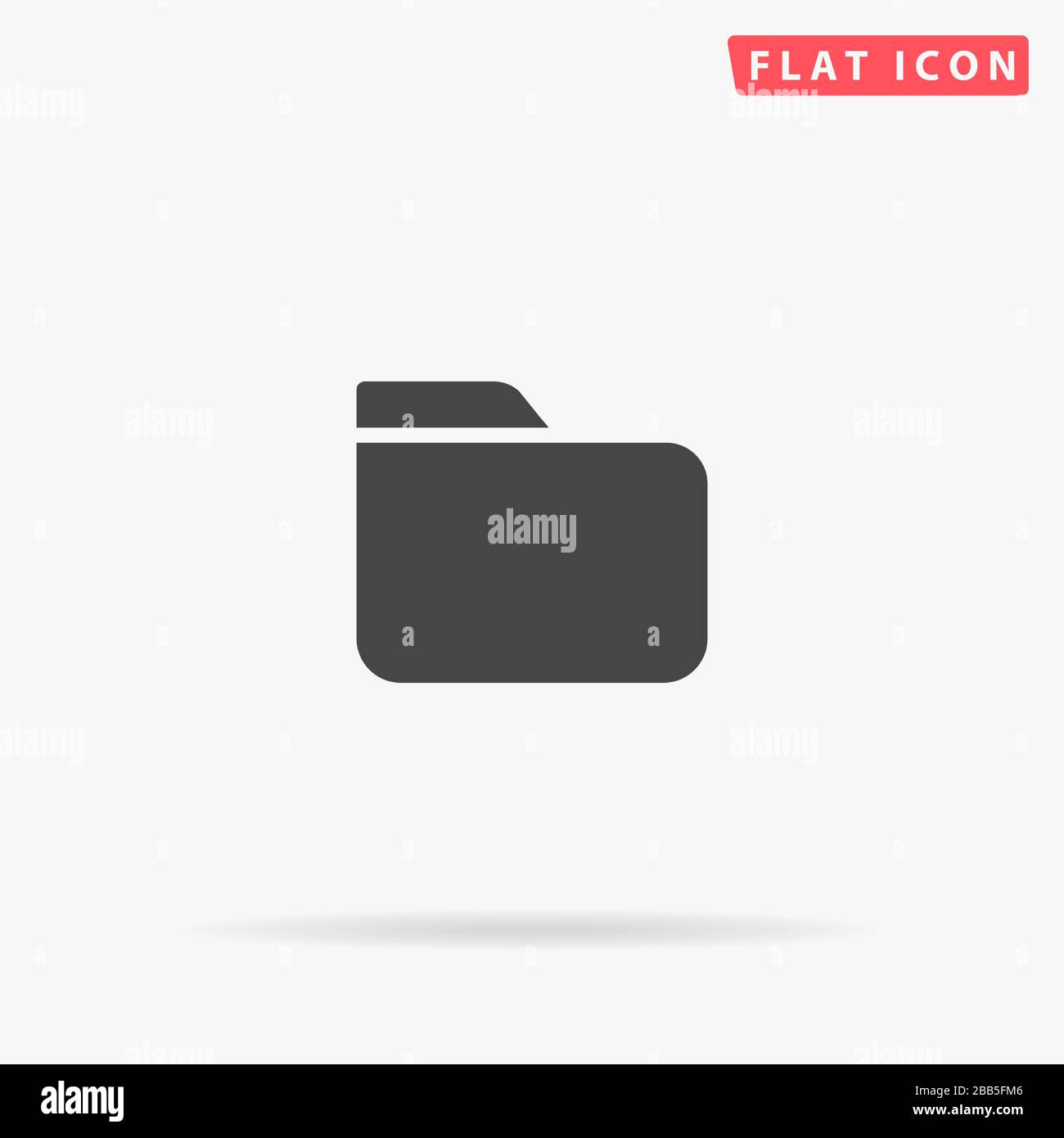 Verzeichnis, Ordnersymbol für flache Vektorgrafiken. Glyph-Style-Zeichen. Einfaches, handgezeichnetes Symbol für Konzeptinfografiken, Designs Projekte, UI und UX, wir Stock Vektor