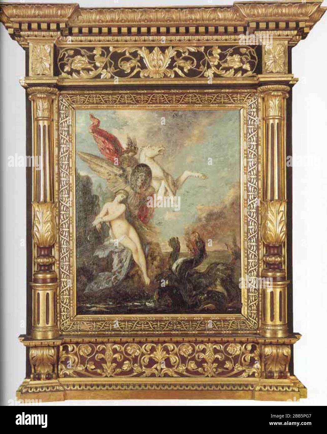 GUSTAVE MOREAU Vintage Art abstrakt, Kunst, Kunst, Kunst, Kentaur, Kopie, Kreation, Zeichnen, Zeichnen, Auge, berühmt, Grafik, gustave, Interieur, Meisterwerk, moreau, Museum, Mythos, alt, Farbe, Maler, Malerei, Papier, paris, Dichter, Nachbildung, Retro, Treppe, Textur, Urban, Vintage Stockfoto