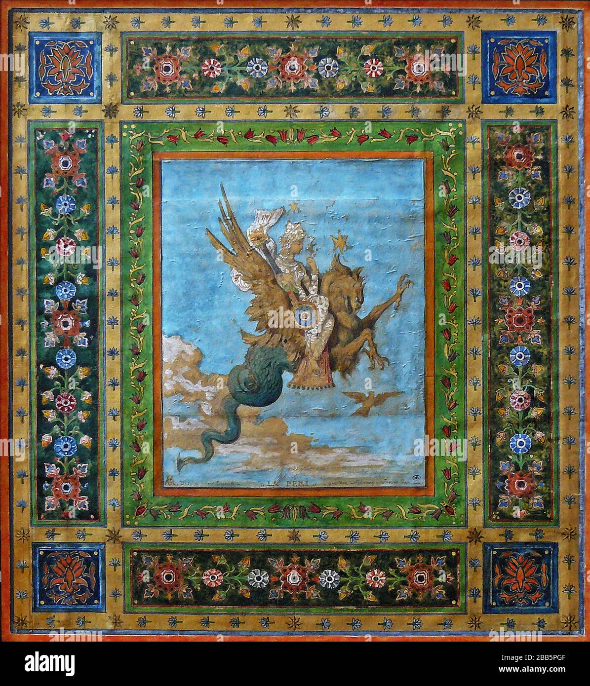 Abstrakt, Kunst, Kunst, Kunst, Kentaur, Kopie, Kreation, Zeichnen, Zeichnen, Auge, berühmt, Grafik, gustave, Interieur, Meisterwerk, moreau, Museum, Mythos, alt, Farbe, Maler, Malerei, Papier, paris, Dichter, Nachbildung, Retro, Treppe, Textur, urbaner, Jahrgang Stockfoto