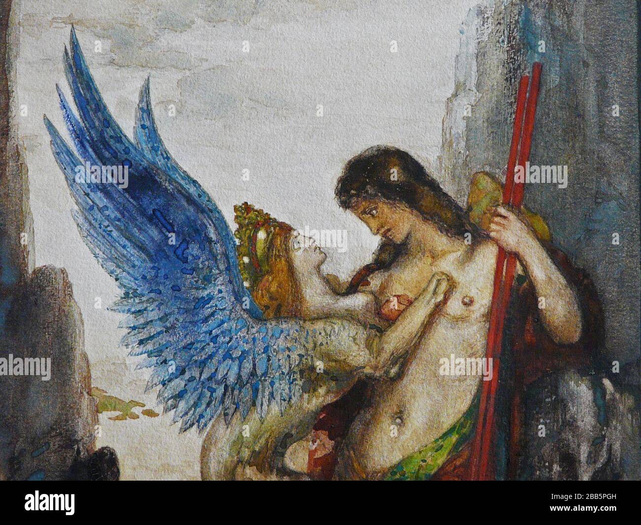 Abstrakt, Kunst, Kunst, Kunst, Kentaur, Kopie, Kreation, Zeichnen, Zeichnen, Auge, berühmt, Grafik, gustave, Interieur, Meisterwerk, moreau, Museum, Mythos, alt, Farbe, Maler, Malerei, Papier, paris, Dichter, Nachbildung, Retro, Treppe, Textur, urbaner, Jahrgang Stockfoto