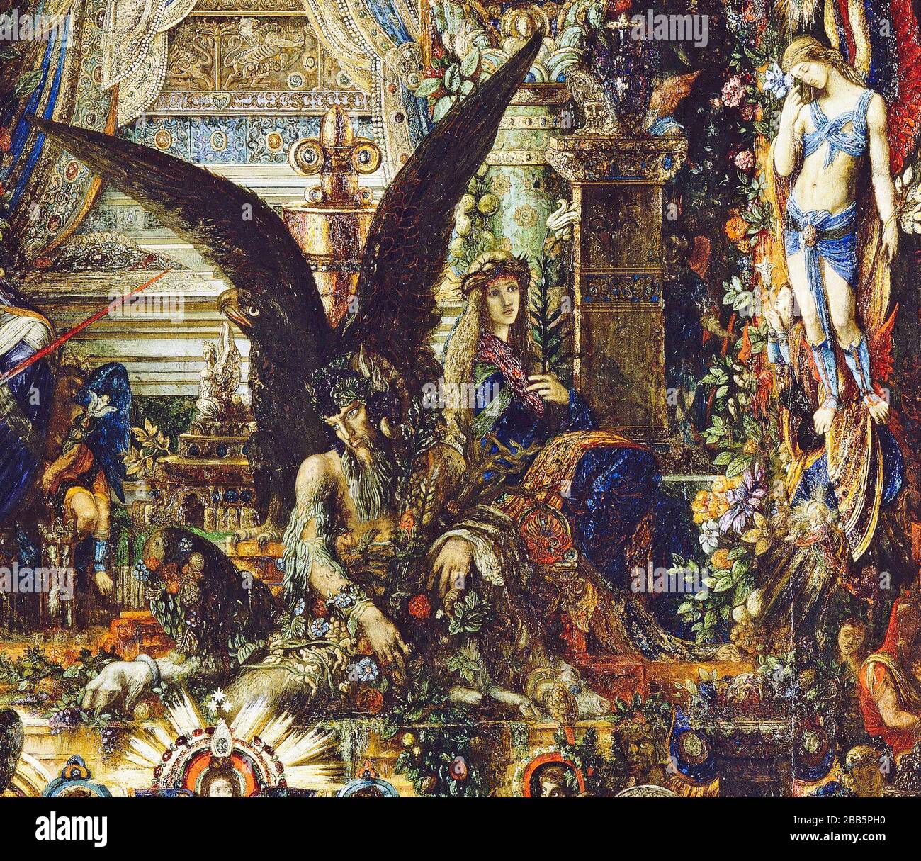 Abstrakt, Kunst, Kunst, Kunst, Kentaur, Kopie, Kreation, Zeichnen, Zeichnen, Auge, berühmt, Grafik, gustave, Interieur, Meisterwerk, moreau, Museum, Mythos, alt, Farbe, Maler, Malerei, Papier, paris, Dichter, Nachbildung, Retro, Treppe, Textur, urbaner, Jahrgang Stockfoto