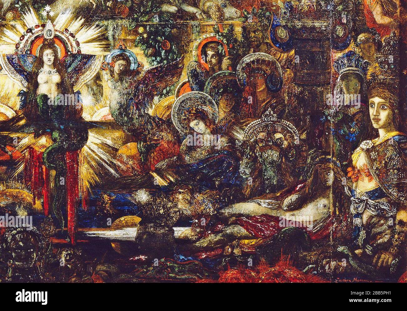 Abstrakt, Kunst, Kunst, Kunst, Kentaur, Kopie, Kreation, Zeichnen, Zeichnen, Auge, berühmt, Grafik, gustave, Interieur, Meisterwerk, moreau, Museum, Mythos, alt, Farbe, Maler, Malerei, Papier, paris, Dichter, Nachbildung, Retro, Treppe, Textur, urbaner, Jahrgang Stockfoto