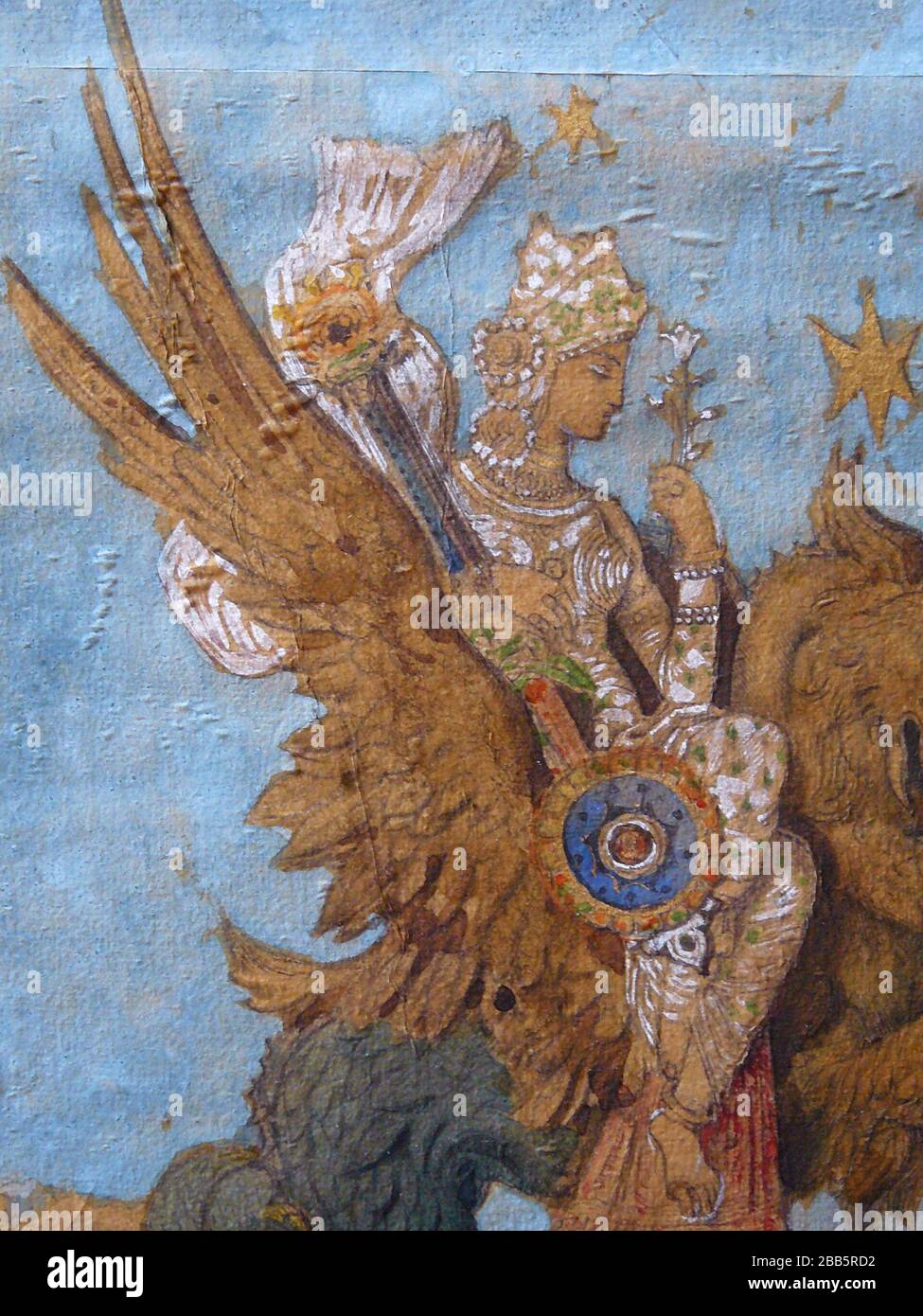 GUSTAVE MOREAU Vintage Art abstrakt, Kunst, Kunst, Kunst, Kentaur, Kopie, Kreation, Zeichnen, Zeichnen, Auge, berühmt, Grafik, gustave, Interieur, Meisterwerk, moreau, Museum, Mythos, alt, Farbe, Maler, Malerei, Papier, paris, Dichter, Nachbildung, Retro, Treppe, Textur, Urban, Vintage Stockfoto