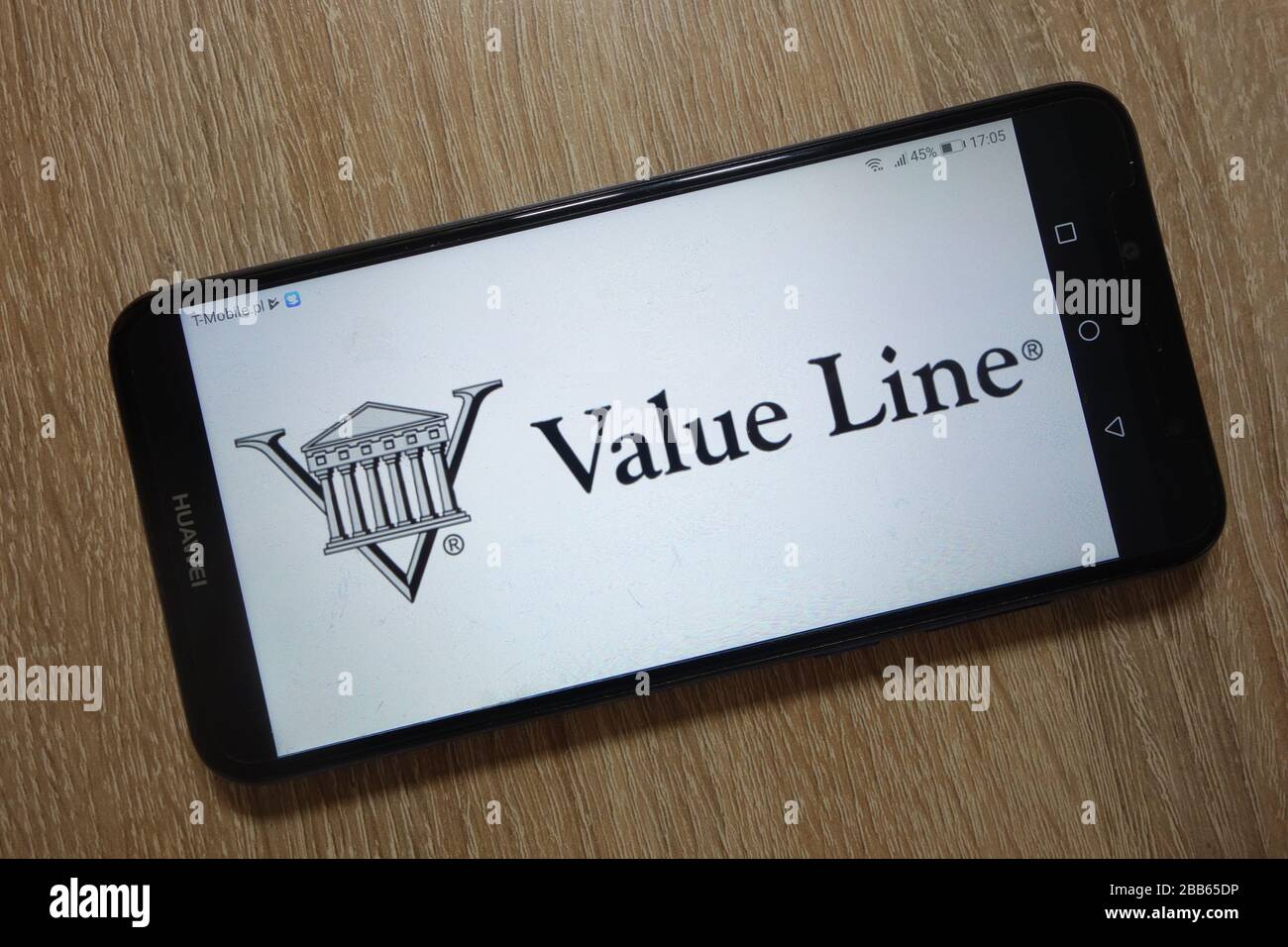 Value Line, Inc.-Logo wird auf dem Smartphone angezeigt Stockfoto