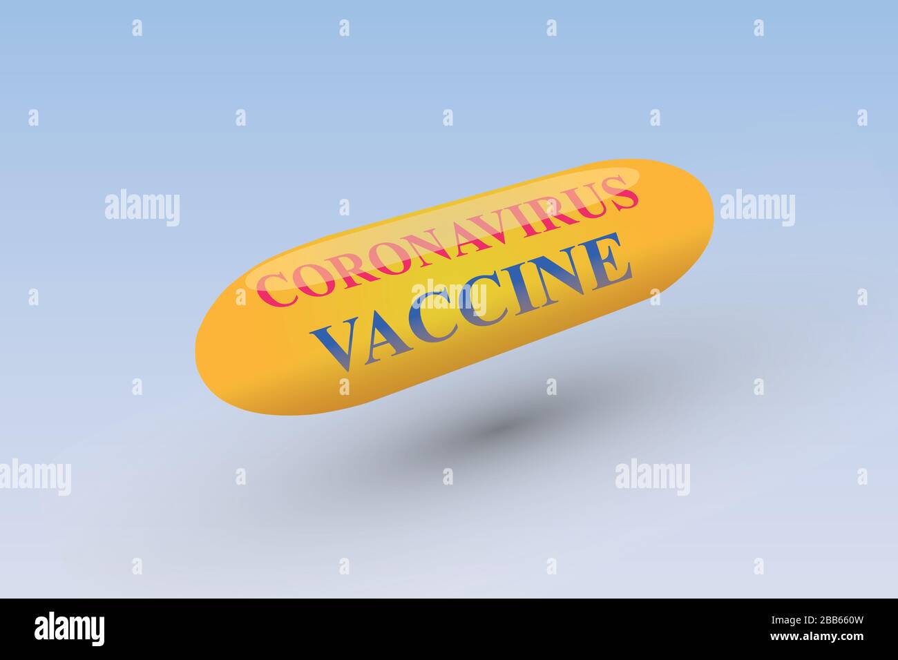 Coronavirus Impfkapsel, 3D-Modell Stock Vektor