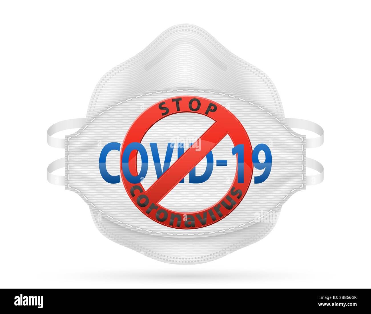 Die medizinische Atmungsmaske zum Schutz vor Krankheiten und Infektionen, die durch luftgetragene Tröpfchen übertragen werden, stoppt das Virus-Vektor-Illustrationsisol Stock Vektor