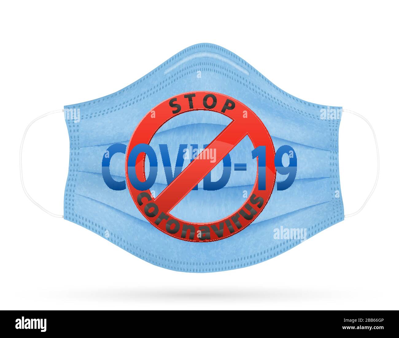 Die medizinische Atmungsmaske zum Schutz vor Krankheiten und Infektionen, die durch luftgetragene Tröpfchen übertragen werden, stoppt das Virus-Vektor-Illustrationsisol Stock Vektor