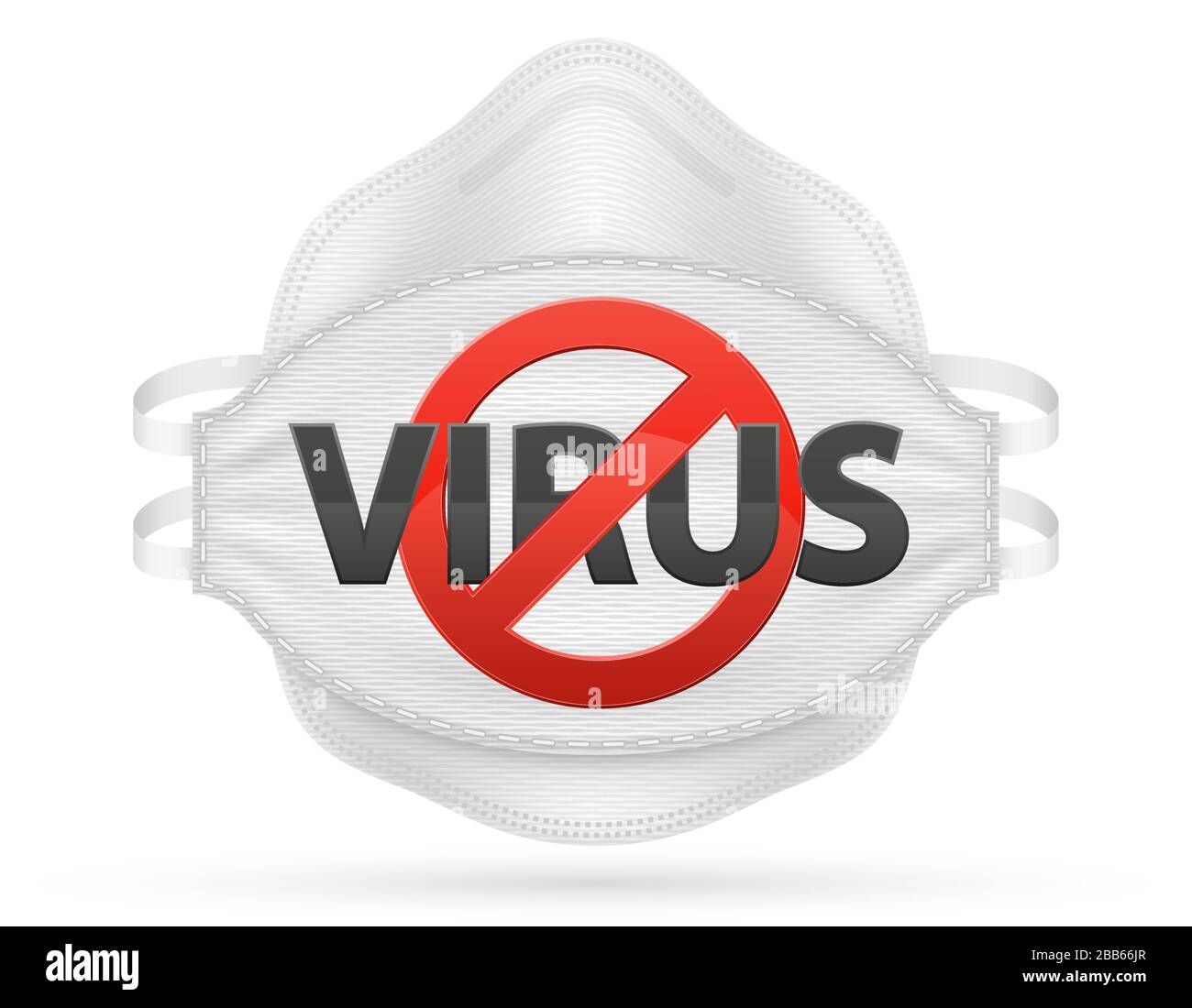Die medizinische Atmungsmaske zum Schutz vor Krankheiten und Infektionen, die durch luftgetragene Tröpfchen übertragen werden, stoppt das Virus-Vektor-Illustrationsisol Stock Vektor