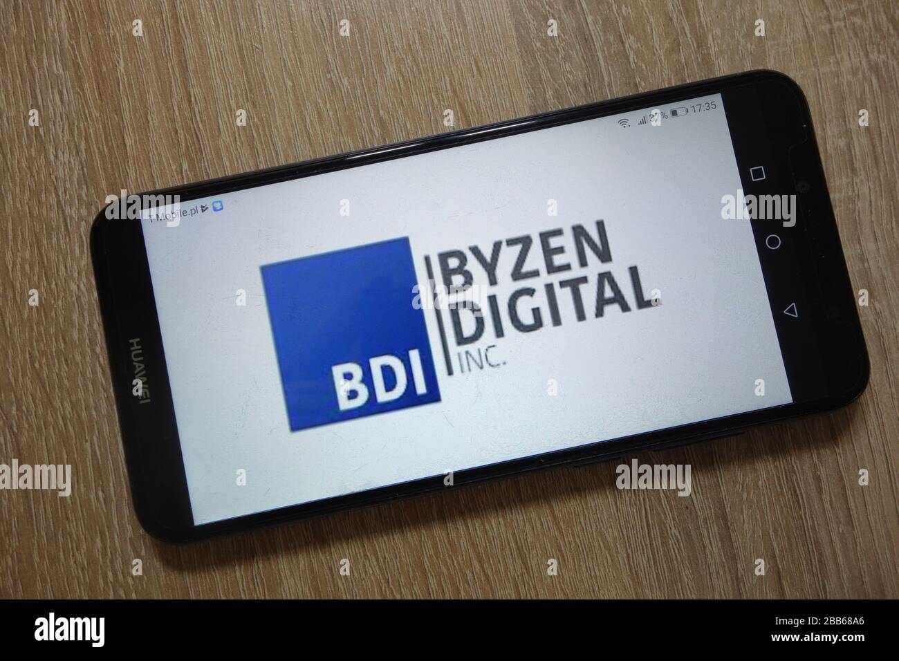 Das Logo von Byzen Digital Inc. Wird auf dem Smartphone angezeigt Stockfoto