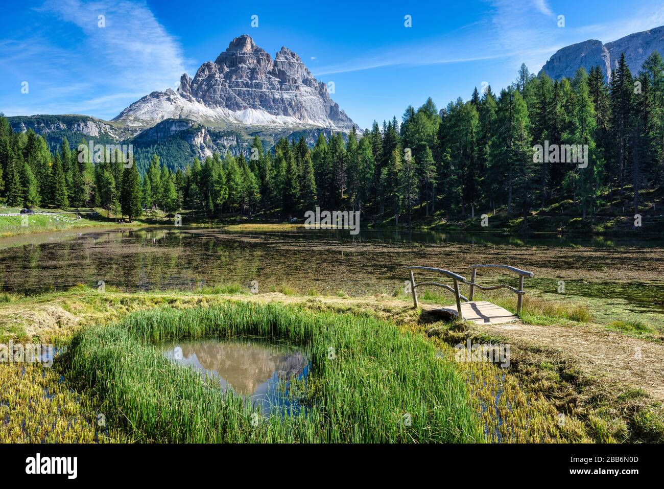 Antorno- und Tre Cime di Lavarado, in den Dolmen, in Südtirol, Italien Stockfoto